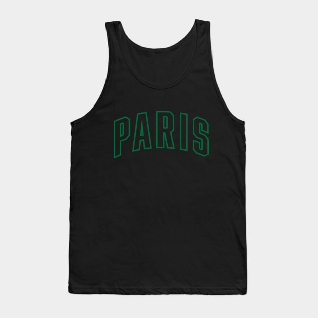 Paris Green Outline Tank Top by Good Phillings